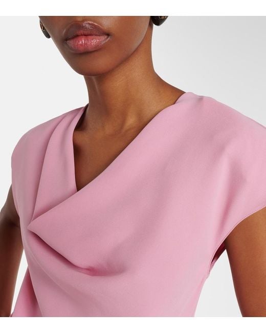 Valentino Pink Cady Couture Draped Top