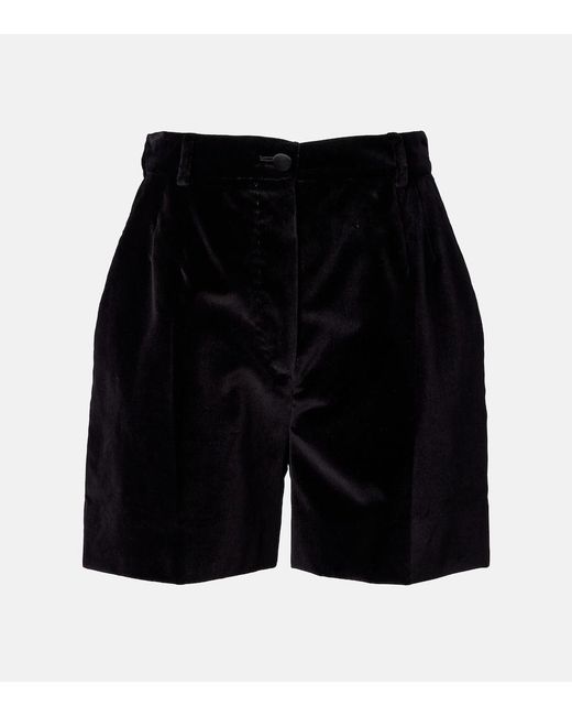 Dolce & Gabbana Black Cotton And Silk-Blend Shorts
