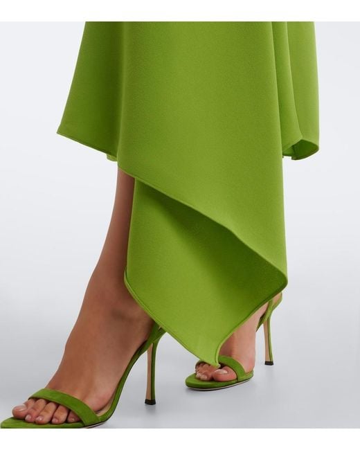 Roksanda Green Elva Asymmetric Crepe Midi Dress