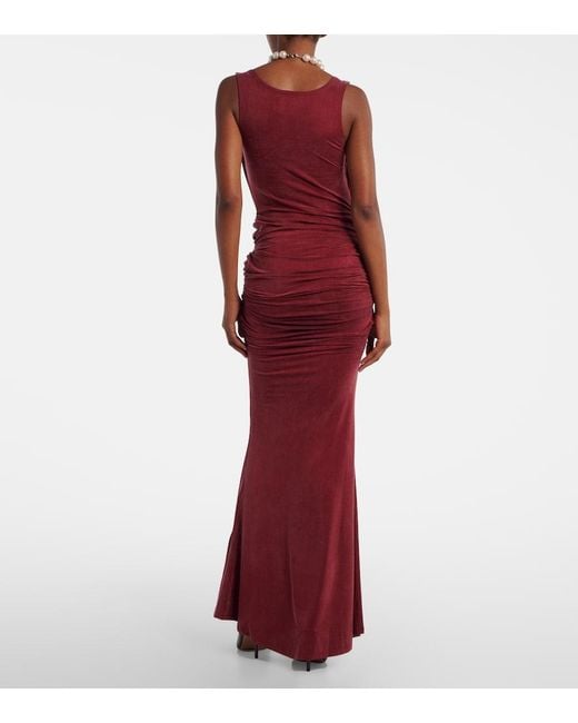 Vivienne Westwood Red Liz Draped Jersey Maxi Dress