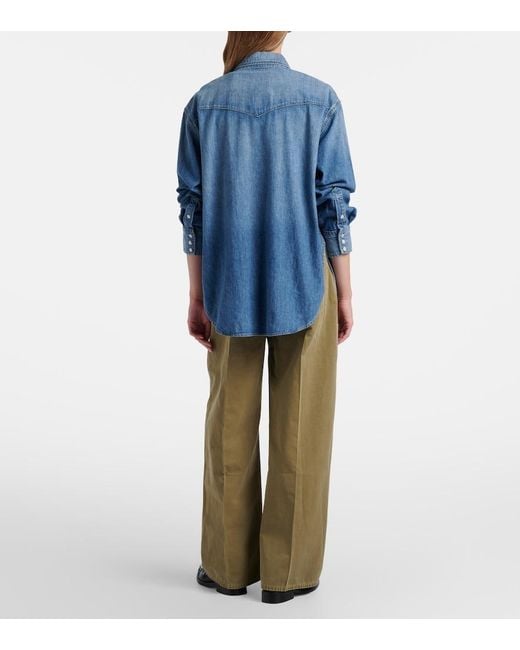 Citizens of Humanity Natural Aurora Cotton And Linen Wide-Leg Pants