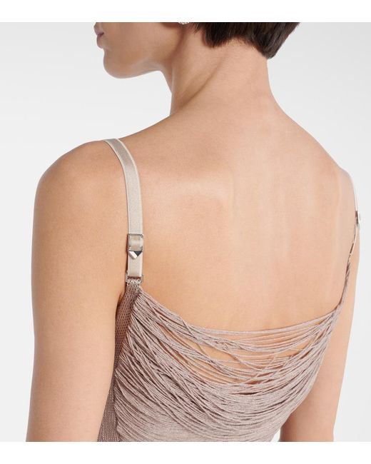 The Attico Brown Fringed Minidress
