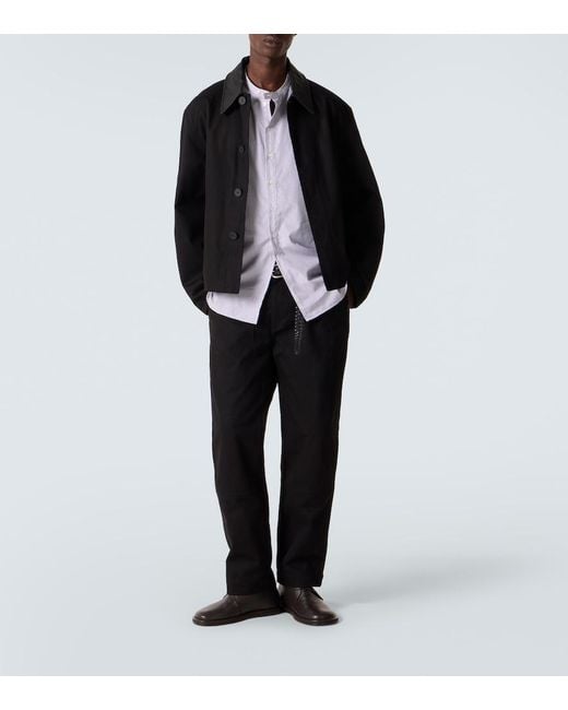 Studio Nicholson Black X Aaron Levine Denver Cotton Straight Pants for men