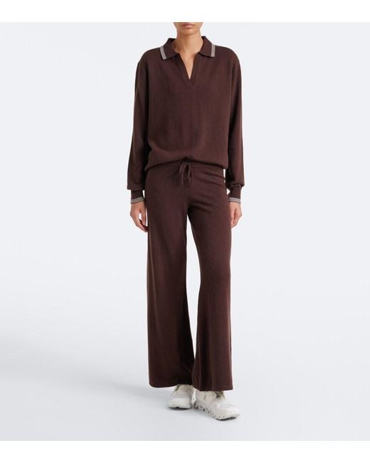 The Upside Brown Coco Luna Cashmere-Blend Polo Sweater