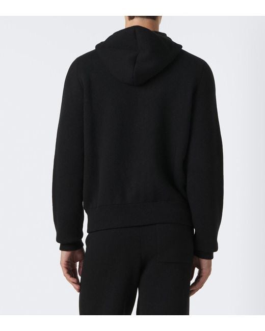 Fendi Black Cashmere-Blend Zip-Up Hoodie for men