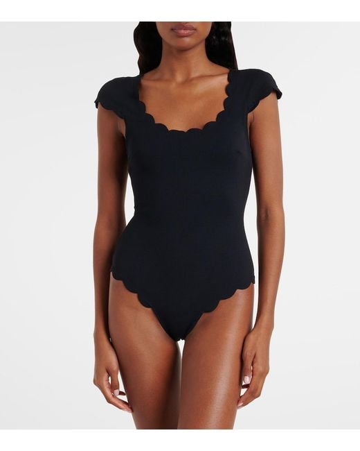 Marysia Swim Blue Mexico Reversible Scalloped Swimsuit