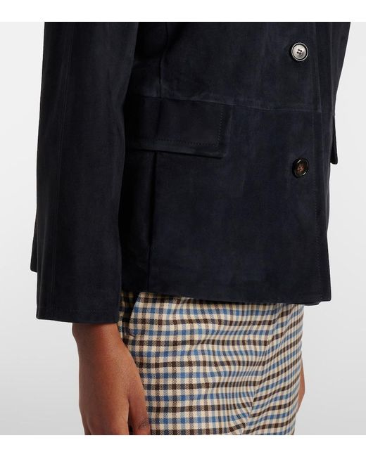 Max Mara Blue Charme Suede Jacket