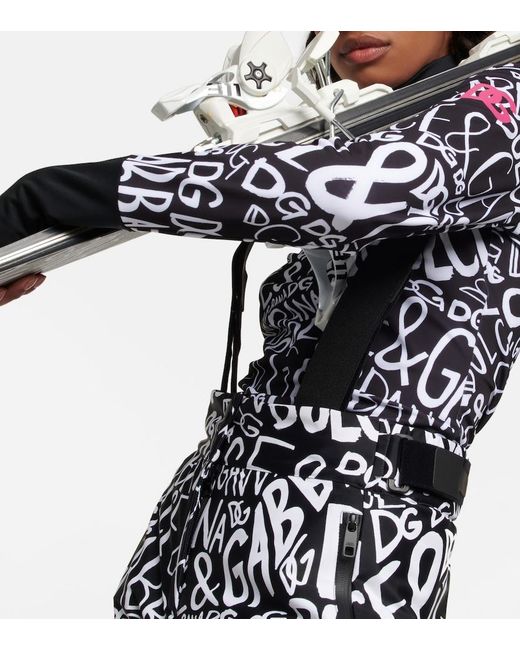 Dolce & Gabbana Multicolor Logo-print Ski Salopettes