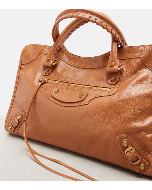 Balenciaga Brown Le City Medium Leather Top-Handle Bag
