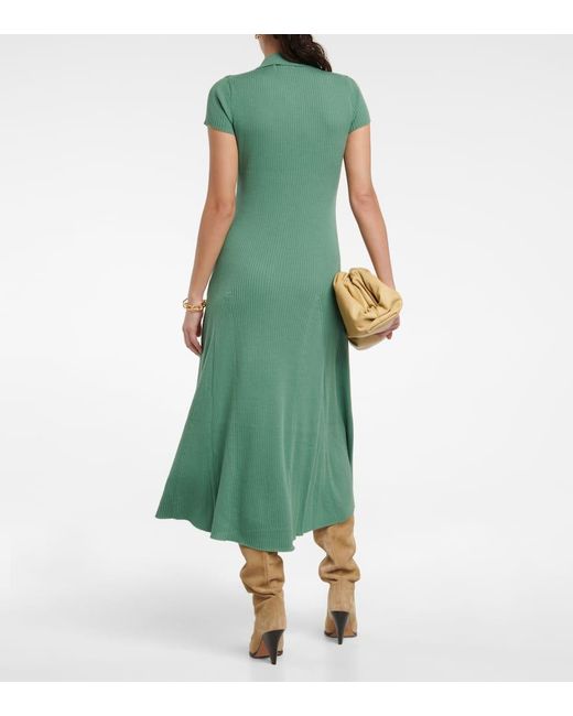 Polo Ralph Lauren Green Ribbed-knit Wool Maxi Dress