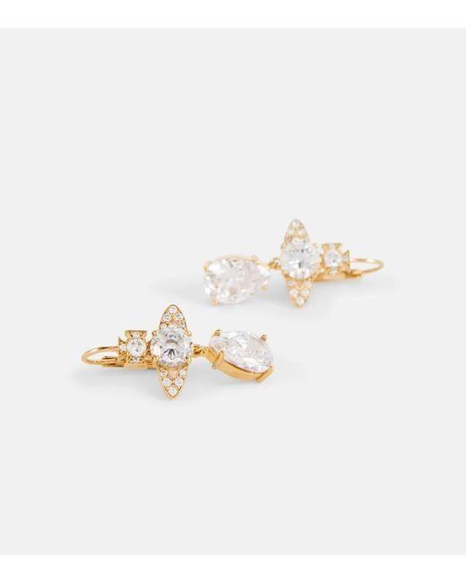 Orecchini Orb Con Cristalli di Vivienne Westwood in White