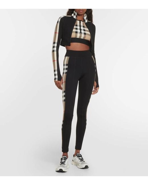 Burberry Black Leggings Check Aus Jersey