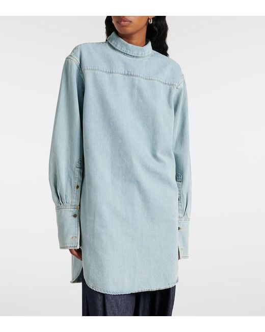 Dries Van Noten Blue Top Aus Denim