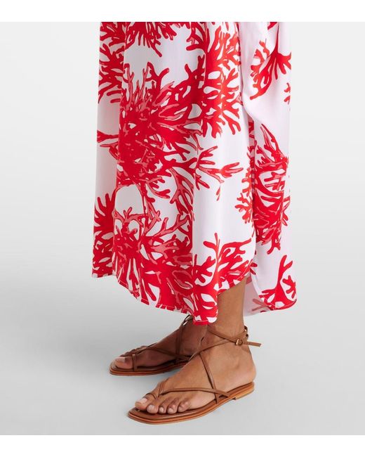 Melissa Odabash Red Vanessa Printed Kaftan