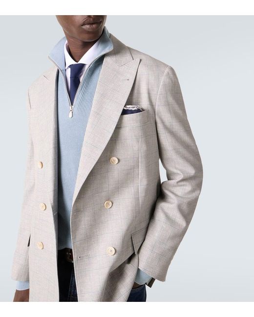 Brunello Cucinelli Pullover Aus Rippstrick in Blue für Herren