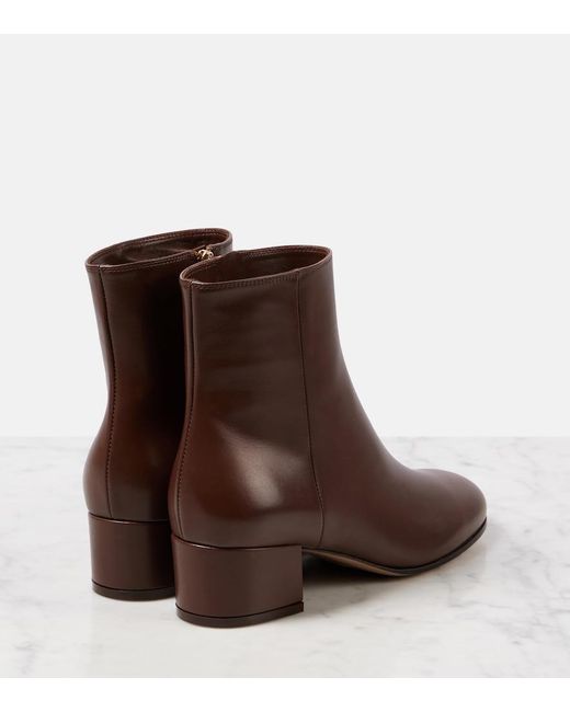 Gianvito Rossi Brown Joelle Leather Ankle Boots