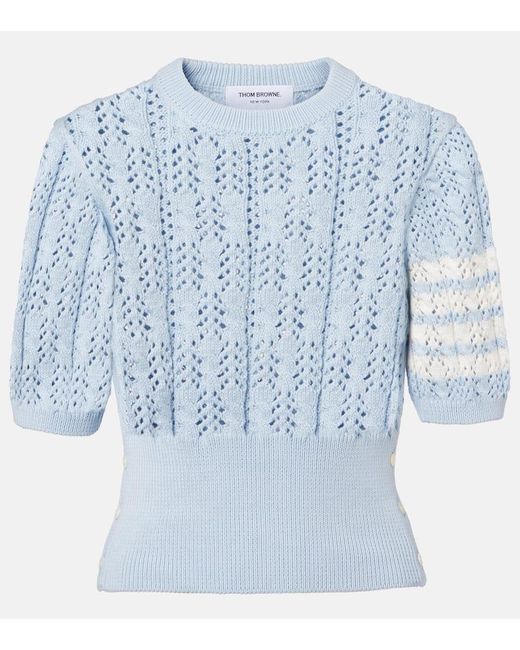Top 4-Bar di Thom Browne in Blue