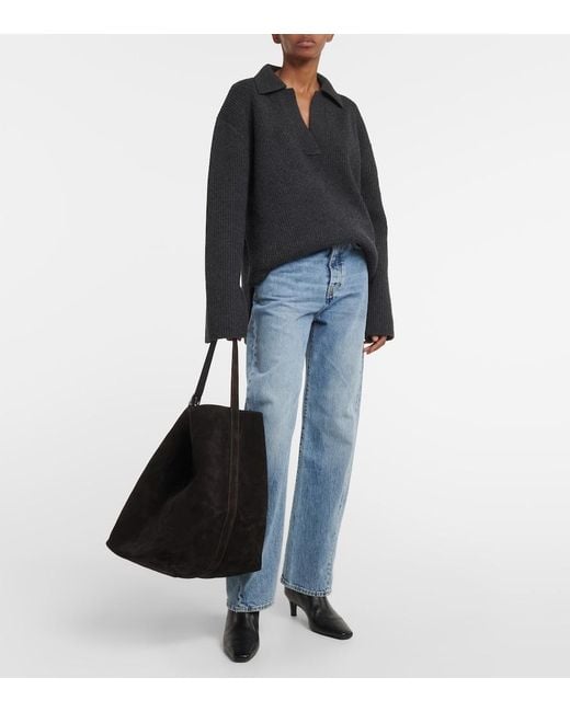 Totême  Black Suede Tote Bag