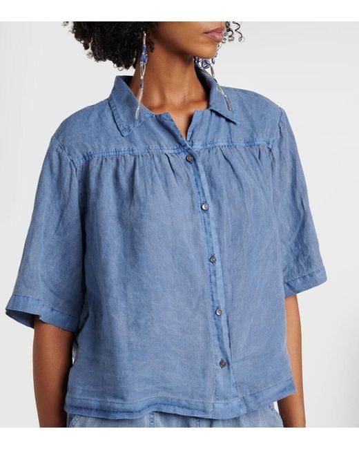 Velvet Blue Rowan Linen Shirt
