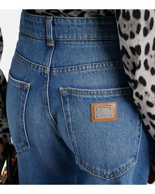 Dolce & Gabbana Blue High-Rise Wide-Leg Jeans
