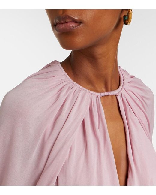 Zimmermann Pink Alchemy Caped Draped Blouse