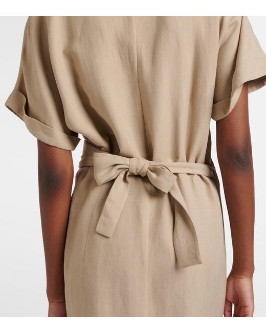 Brunello Cucinelli Natural Draped Wrap Dress