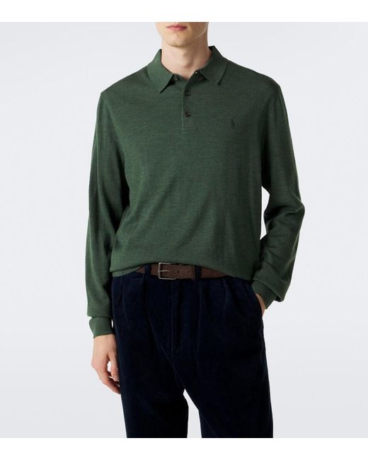 Polo Ralph Lauren Green Wool Polo Sweater for men