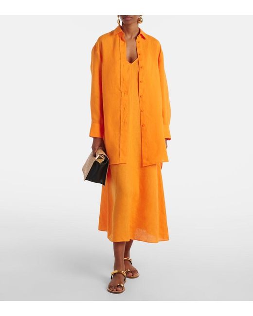 Eres Yellow Mignonette Linen Shirt