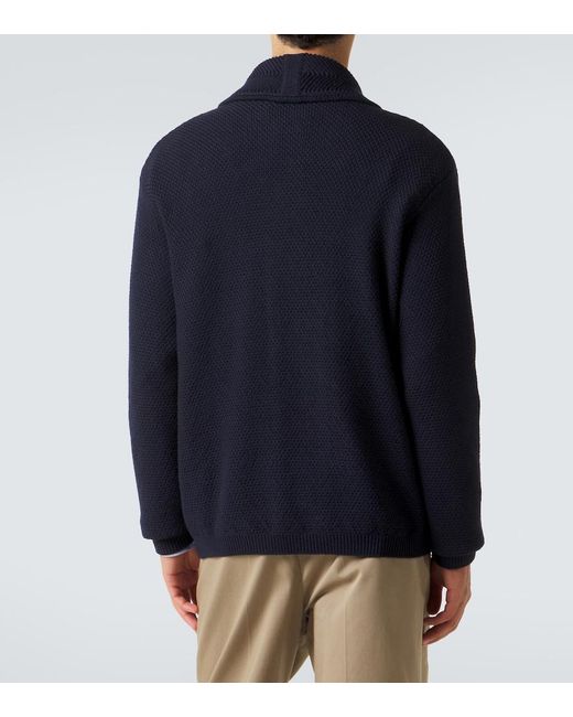 Valentino Blue Virgin Wool Cardigan for men