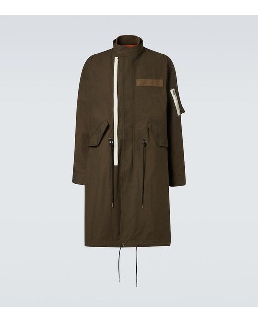 Sacai Green Cotton-Blend Ripstop Jacket for men