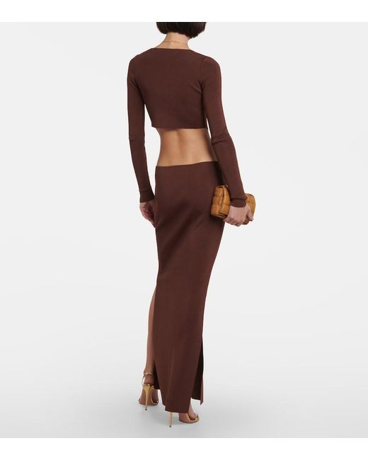 AYA MUSE Brown Lapponi Viscose Long Dress