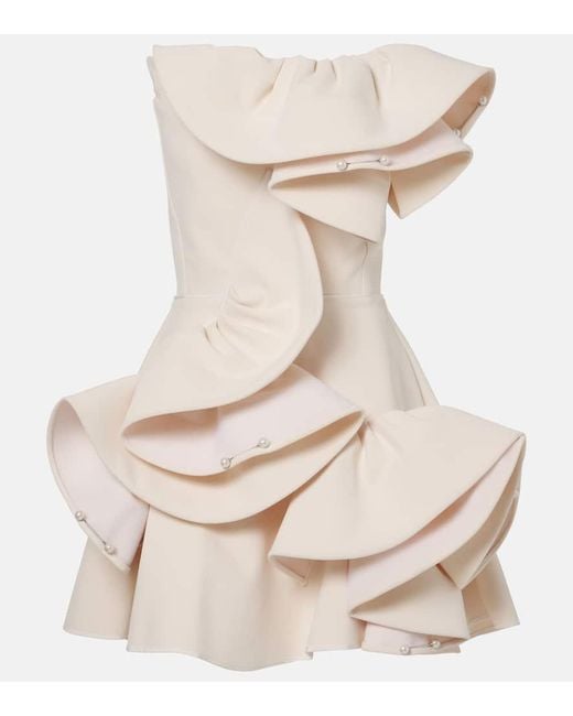Maticevski Natural Bridal Verziertes Minikleid