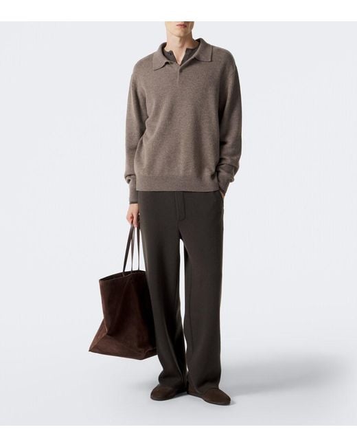 Lisa Yang Brown Rufus Cashmere Polo Sweater for men