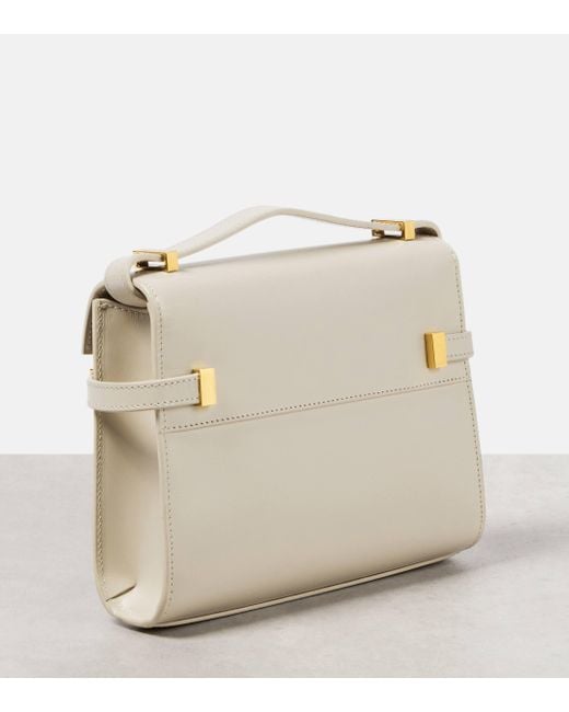 Saint Laurent White Manhattan Mini Leather Shoulder Bag