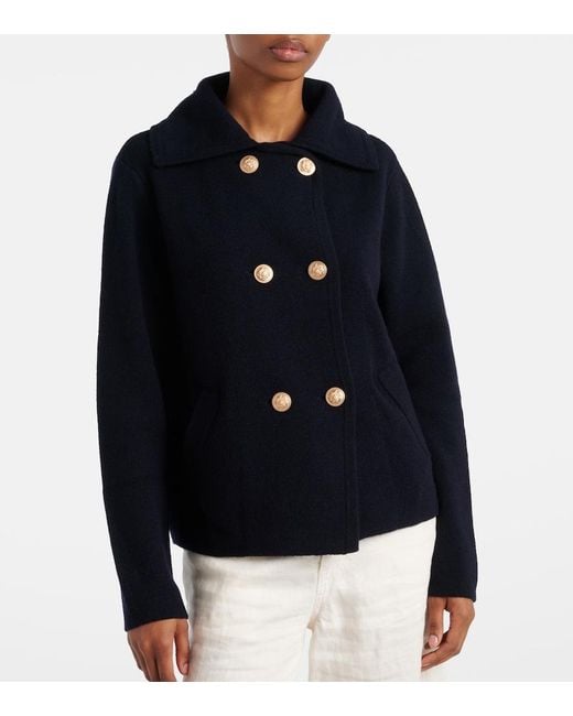 Jardin Des Orangers Blue Wool And Cashmere Jacket
