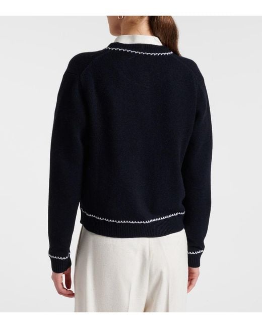 Cardigan De Lana Y Cachemir Jardin Des Orangers de color Blue