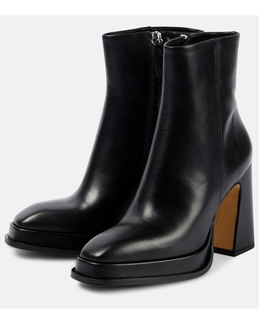 Souliers Martinez Black Nova Chueca Leather Ankle Boots