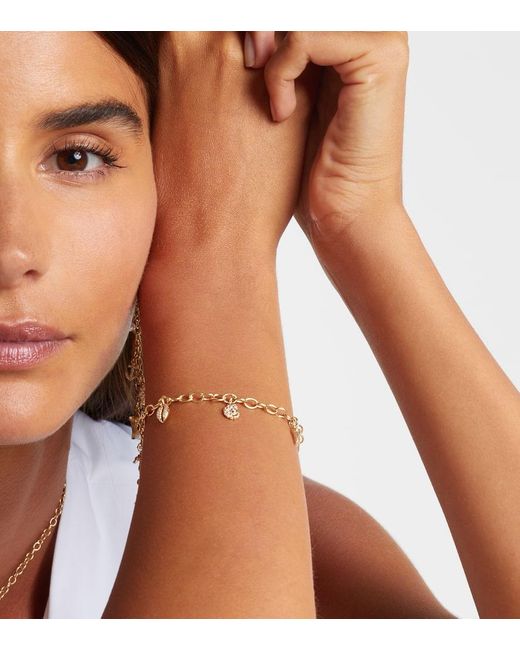 Sydney Evan Metallic 14Kt Charm Bracelet With Diamonds