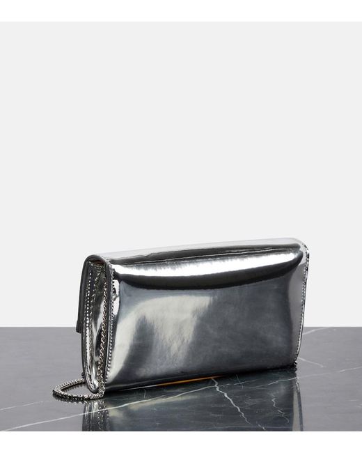 Jimmy Choo Gray Emmie Mirrored Clutch