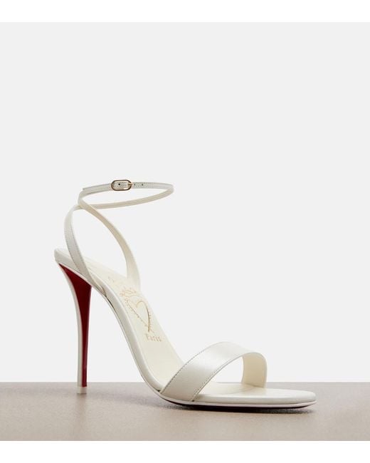 Christian Louboutin White Miss Z Leather Slingback Sandals
