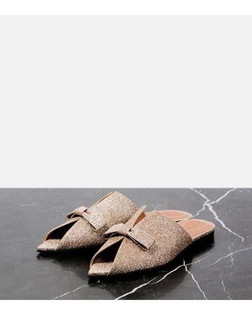 Zimmermann Pink Tux Glitter Leather Mules