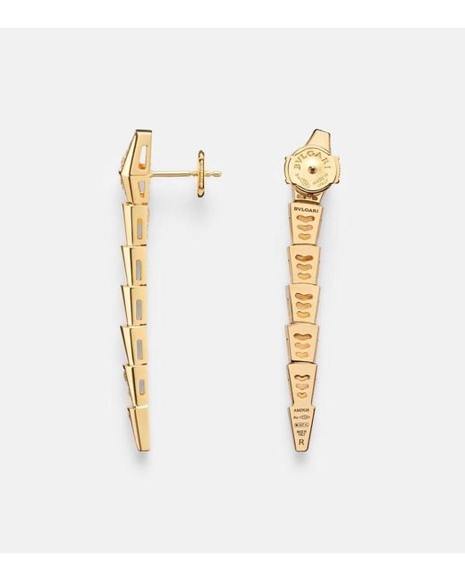 BVLGARI Metallic Serpenti Viper 18Kt Drop Earrings With Diamonds