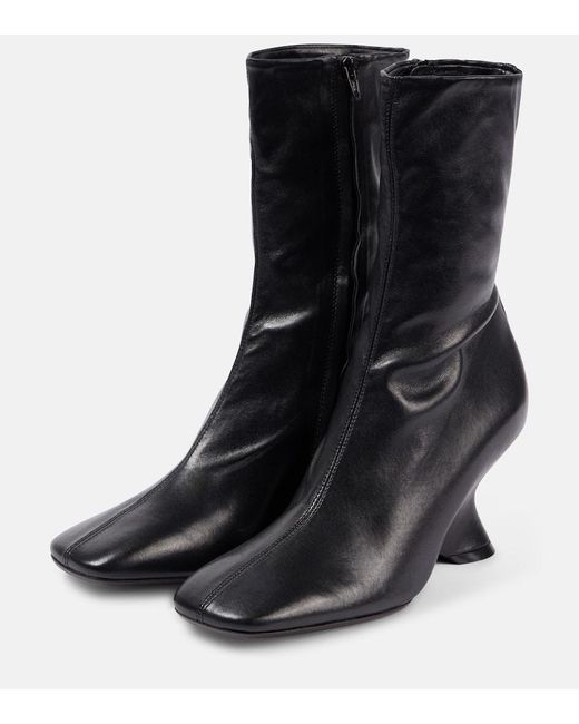 Dries Van Noten Black Ankle Boots Aus Leder