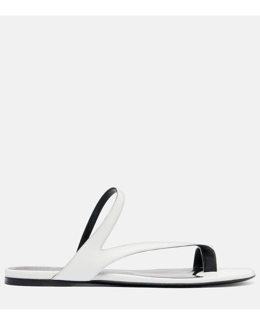 Khaite White Aimee Leather Sandals