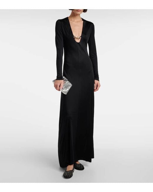 Tory Burch Black Crystal-Embellished Mesh Ballet Flats