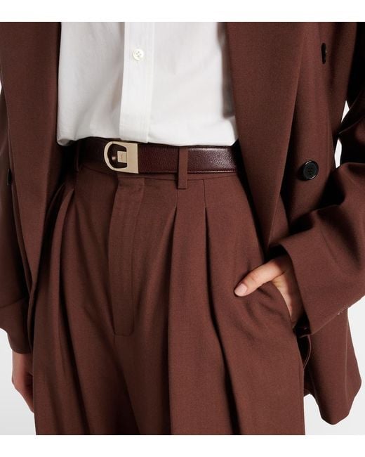 Saint Laurent Brown Reversible Leather Belt