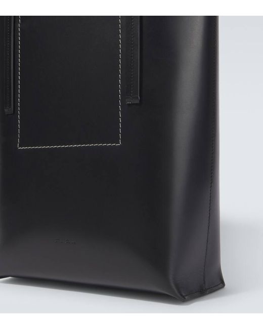 Rick Owens Black Medium Leather Tote Bag for men