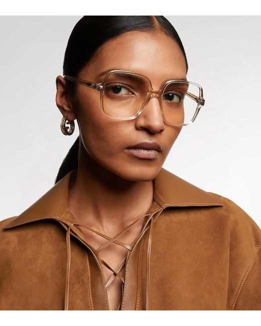 Gucci Natural Eckige Brille Optical Native Gg