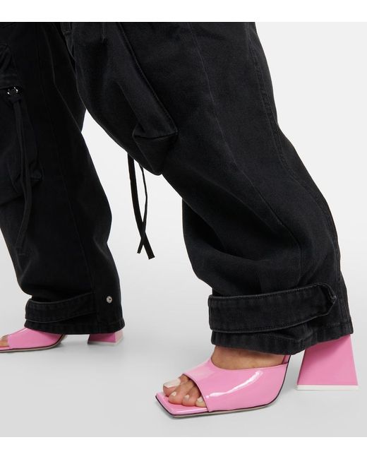 The Attico Pink Devon Patent Leather Mules