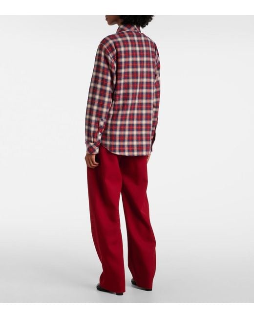 God's True Cashmere Red Tartan Cashmere Shirt
